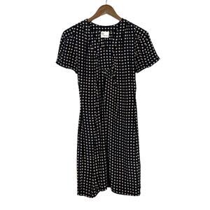 Stella Forest Anthropologie | EU 36 Black & Tank Polka Dot Silk Shift Dress